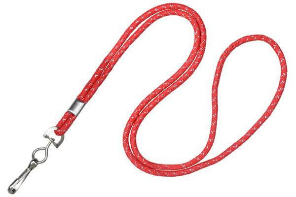 Red Silver Metallic Lanyard - All Things Identification