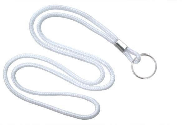 White 1-8" Lanyard  Key Ring - All Things Identification