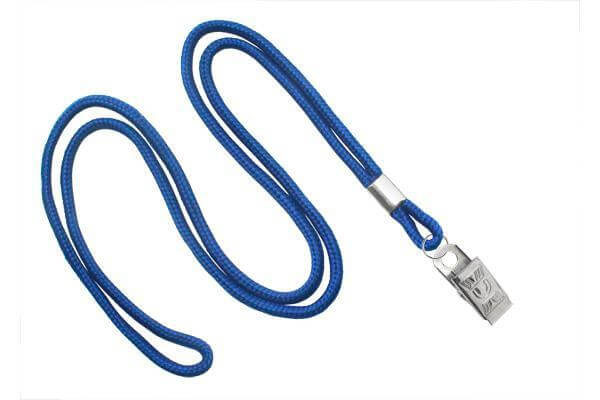 Royal Blue Round 1-8" Bulldog Clip Lanyards - All Things Identification