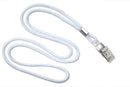 White Round 1-8" Bulldog Clip Lanyards - All Things Identification
