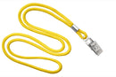 Yellow Round 1-8" Bulldog Clip Lanyards - All Things Identification