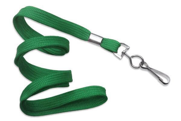 Green 3-8" Flat Woven Lanyard Swivel Hook - All Things Identification