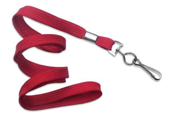 Red 3-8" Flat Woven Lanyard Swivel Hook - All Things Identification