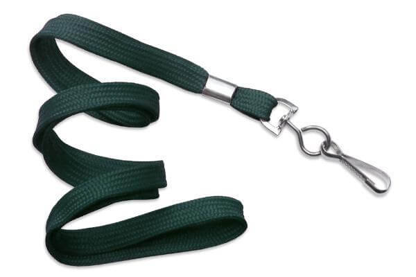 Forest Green 3-8" Flat Woven Lanyard Swivel Hook - All Things Identification