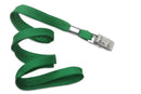 Green 3-8" Flat Woven Lanyard Bulldog Clip - All Things Identification