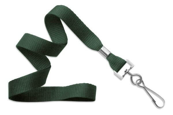 Forest Green 5-8" Flat Woven Lanyard Swivel Hook - All Things Identification