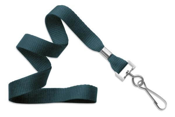 Teal 5-8" Flat Woven Lanyard Swivel Hook - All Things Identification