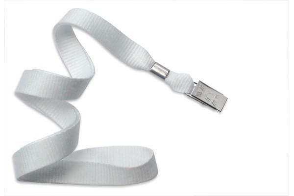 White 5-8" Lanyard Bulldog Clip - All Things Identification