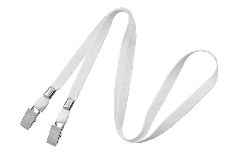 100 3/8" Double Clip Lanyards - Bulldog Clips