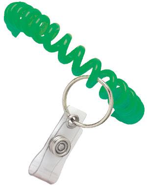 Green Plastic Wrist Coil with Key Ring Strap Qty 500 2140-6204 - All Things Identification