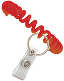 Red Plastic Wrist Coil with Key Ring Strap Qty 500 2140-6206 - All Things Identification