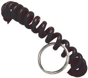 Black Plastic Wrist Coil with Key Ring Qty 500 2140-6301 - All Things Identification