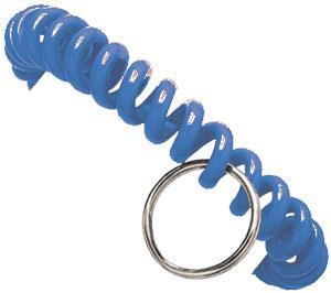 Blue Plastic Wrist Coil with Key Ring Qty 500 2140-6302 - All Things Identification