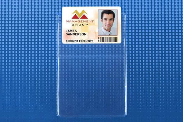 Vinyl Vertical Badge Holder with Slot and Chain Holes, 3" x 6" - All Things Identification