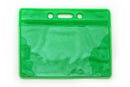 Vinyl Horizontal Badge Holder with Green Color Back 3.5" x 2.13" 401-N-GRN - All Things Identification