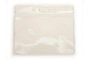 Vinyl Horizontal Badge Holder with Clear Color Bar, 4" x 3" 406-J-CLR - All Things Identification