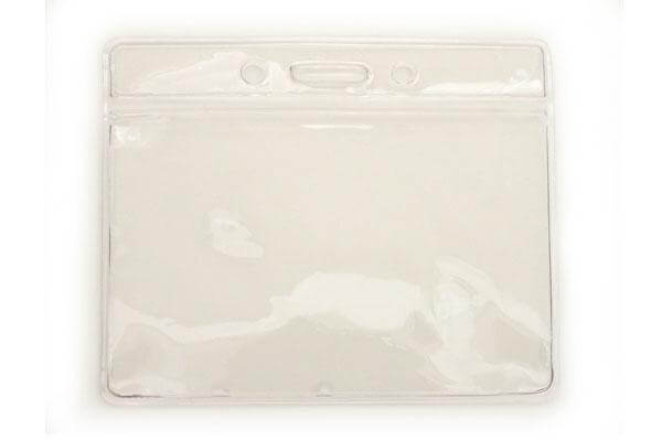Vinyl Horizontal Badge Holder with Clear Color Bar, 4" x 3" 406-J-CLR - All Things Identification