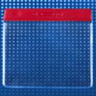 Vinyl Horizontal Badge Holder with Red Color Bar 4" x 3" 406-J-RED - All Things Identification