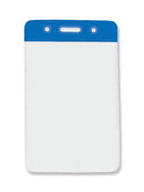 Vinyl Vertical Badge Holder with Royal Blue Color Bar 2.44" x 3.5" 406-N-RBLU - All Things Identification