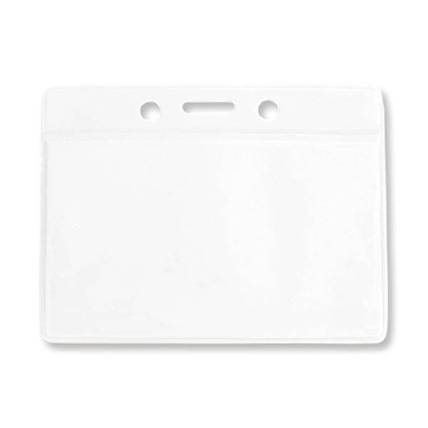 Vinyl Horizontal Badge Holder with Clear Color Bar 3.75" x 2.63" 406-T-CLR - All Things Identification
