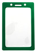Vinyl Vertical Badge Holder with Green Color Frame 2.25" x 3.44" 407-N-GRN - All Things Identification