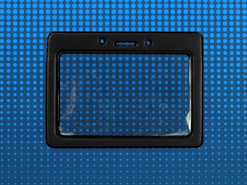 Vinyl Horizontal Badge Holder with Black Color Frame 3.5" x 2.13" 407-T-BLK - All Things Identification