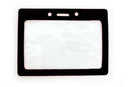 Vinyl Horizontal Badge Holder with Black Color Frame 3.5" x 2.13" 407-T-BLK - All Things Identification