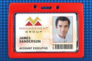 Vinyl Horizontal Badge Holder with Red Color Frame 3.5" x 2.13" 407-T-RED - All Things Identification