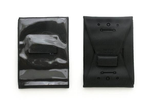 Black Vinyl Vertical 1-Pocket Badge Holder with Large Flap, 2.8" x 4" - All Things Identification