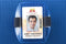 Clear Vinyl Vertical Arm Band Badge Holder with Blue Strap 2.75" x 3.8" 504-ARNB - All Things Identification