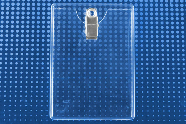 Premium Vinyl Vertical Clip-on Badge Holder 2.75" x 3.87" 504-F - All Things Identification
