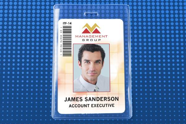 Clear Vinyl Vertical S-Series Proximity Card Holder, 3" x 4.5" 504-FS - All Things Identification