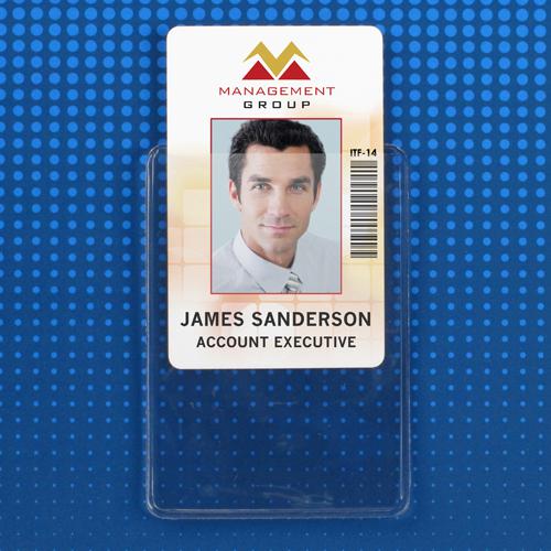 Heavy-Duty Vinyl Vertical Anti-Print Transfer Proximity Card Holder 2.25" x 3" 504-QSTJ - All Things Identification