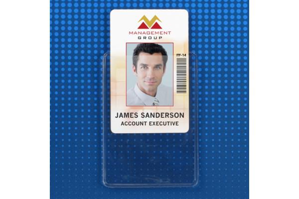 Heavy-Duty Vinyl Vertical Anti-Print Transfer Proximity Card Holder 2.25" x 3" 504-QSTJ - All Things Identification