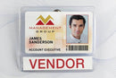 Premium Vinyl Horizontal Anti-Print Transfer Clip-on Display Holder, 3.4" x 2.25" - All Things Identification