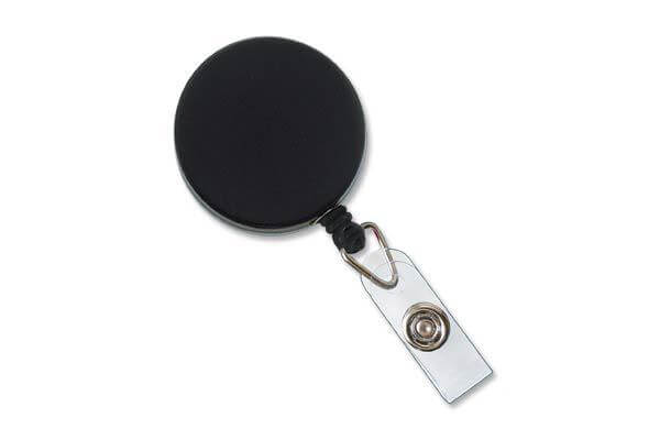 Black Metal Case Badge Reel - Wire Cord - 25 - All Things Identification