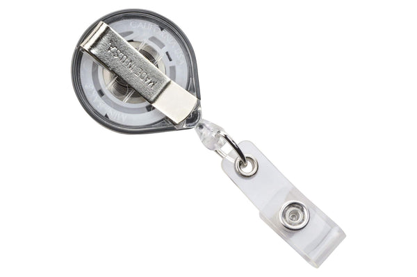 Dark Gray Classic Mini-Bak Badge Holder Reel Id With Strap And Slide Clip - 25 - All Things Identification