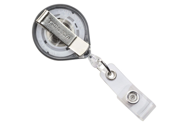Dark Gray Classic Mini-Bak Badge Holder Reel Id With Strap And Slide Clip - 25 - All Things Identification