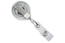 White Mini-Bak Badge Reel with Strap and Slide Clip - 25 - All Things Identification