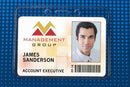 Premium Vinyl Horizontal Badge Holder with Slot and Chain Holes, 3.88" x 2.5" - All Things Identification