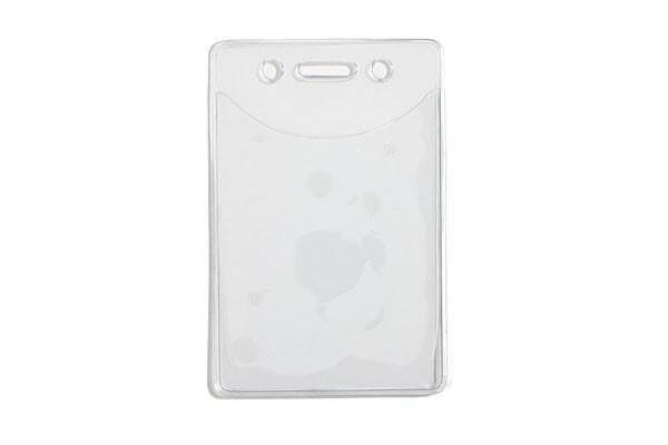 Premium Vinyl Vertical 2-Pocket Holder with Slot and Chain Holes, 2.38" x 3.38" - All Things Identification