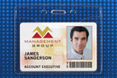 Premium Vinyl Horizontal Badge Holder with Slot and Chain Holes, 3.38" x 2.38" - All Things Identification