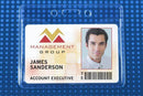 Premium Vinyl Horizontal 2-Pocket Holder with Slot and Chain Holes, 3.5" x 2.38" - All Things Identification