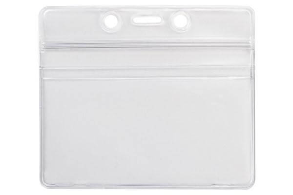 Horizontal Vinyl Clear Badge Holder with Zip Closure, 3.63" x 2.5" 506-ZHOS-CLR - All Things Identification