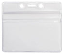 Horizontal Vinyl Clear Badge Holder with Zip Closure, 3.63" x 2.5" 506-ZHOS-CLR - All Things Identification