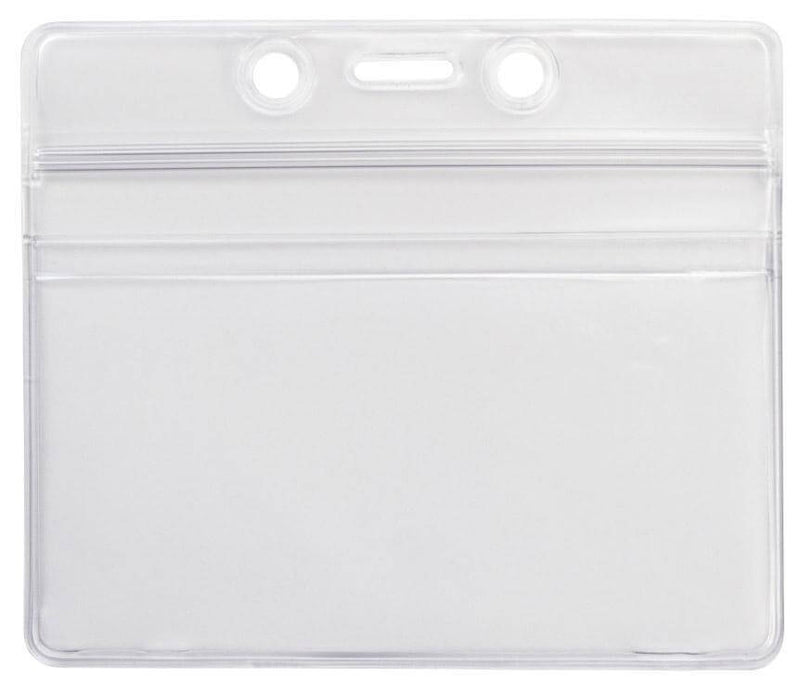 Horizontal Vinyl Clear Badge Holder with Zip Closure, 3.63" x 2.5" 506-ZHOS-CLR - All Things Identification