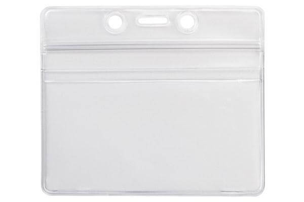 Horizontal Vinyl Clear Badge Holder with Zip Closure, 3.63" x 2.5" 506-ZHOS-CLR - All Things Identification