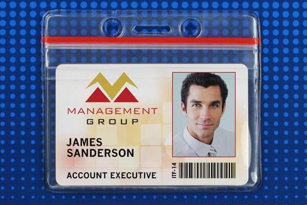 Horizontal Vinyl Clear Badge Holder with Zipper Closure, Slot and Chain Holes, 3.38" x 2.13" 5 - All Things Identification