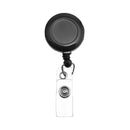 Dark Gray Round Badge Reel With Strap And Slide Clip - 25 - All Things Identification