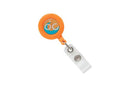 Orange Round Badge Id Reel With Strap And Slide Clip - 25 - All Things Identification